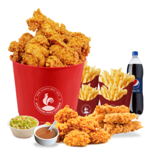 8 Pcs Chicken, 4 Fries, any 2 Large Sides with 1.5L Drink