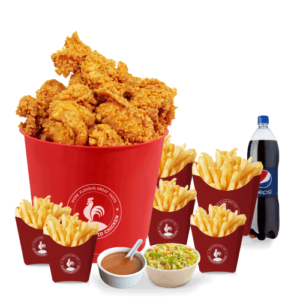 14 Pcs Chicken, 4 Fries, any 2 Large Sides with 1.5L Drink
