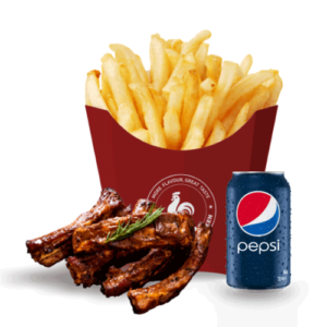 6 BBQ Ribs with Fries & Drink or Side