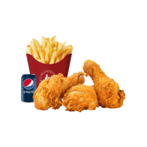 2 Pcs Chicken with Fries & Drink or Side
