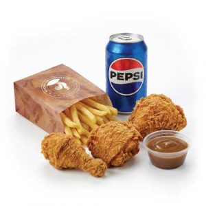 3 Pcs Chicken, Fries, Drink or Side