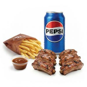 6 BBQ Ribs, Fries, Drink or Side