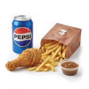 Chicken Drumstick or Crispy Strips, Fries, Drink or Side