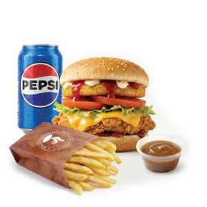 Chicken Fillet Tower Burger, Fries, Drink or Side