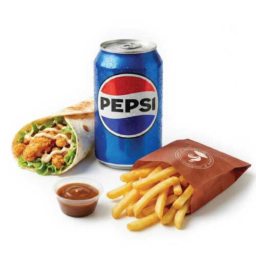 Chicken Wrap, Fries, Drink or Side