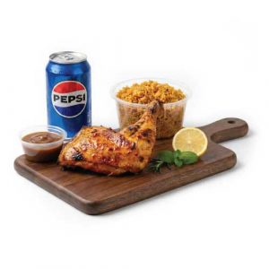 Peri Peri Chicken, Fries or Rice, Drink or Side
