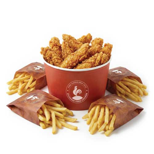 10 Pcs Chicken Strips, 4 Fries